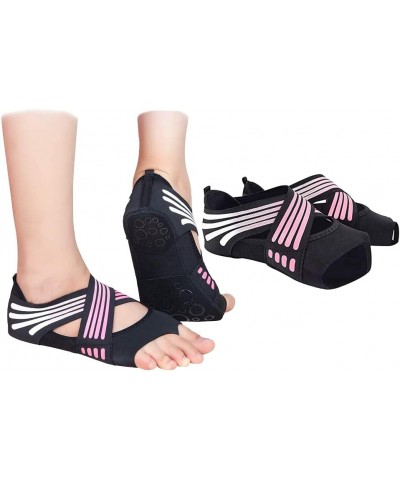 Non Slip Yoga Socks with Grip, Toeless Anti-Skid Pilates, Barre, Ballet, Bikram Workout Socks Shoes with Grips Pink $7.94 Act...