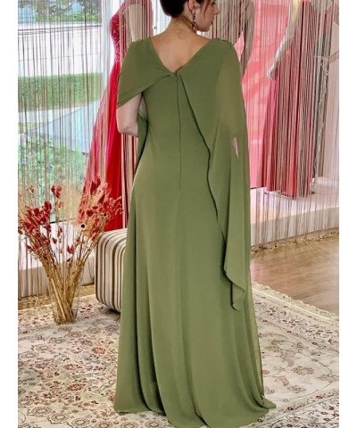 Women's Chiffon Mother of The Bride Dresses for Wedding Long Formal Dress with Cape Evening Party Gown Red $45.89 Dresses