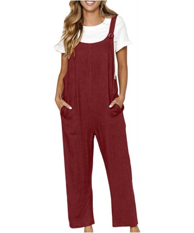 My Orders Pink Jumpsuits for Women Summer Dressy Romper Loose Fit Overalls Plus Size Linen One Piece Jumpsuits with Pocket Te...