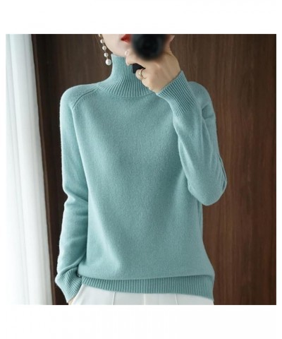 Women's Solid Turtleneck Cashmere Knit Sweater, Cream Turtleneck Sweater, Christmas Sweaters for Women Grey $12.49 Sweaters