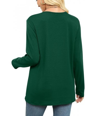 Shirts for Women Long Sleeve Workout Shirts for Women Irregular Hem 05-dark Green $10.19 Tops