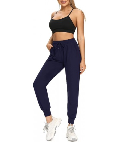 Sweatpants for Women-Womens Joggers with Pockets Lounge Pants for Yoga Workout Running 2 Pack Back,navy Blue $15.36 Activewear