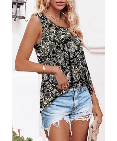 Womens Tank Tops Pleated Sleeveless Blouse Short Sleeve Tops Basic Shirts S-3XL 4-green Cashew $8.84 Tanks