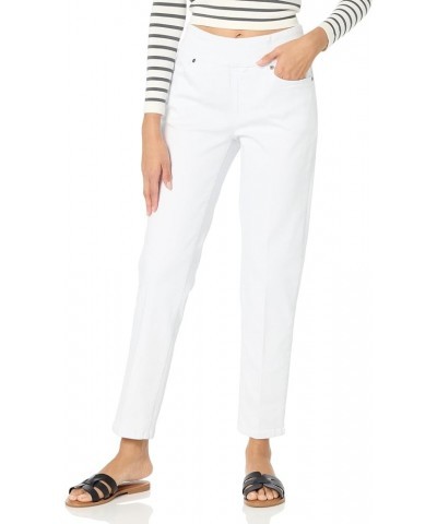 Women's Pull on Ankle Jean with Tummy Control White $26.99 Jeans