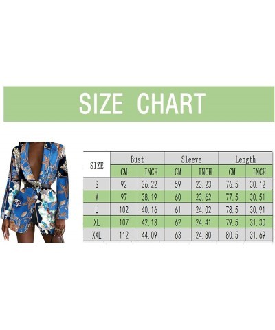 Blazer for Womens Suit Floral Business Dress Jacket Single Button Cardigan Coat Tuxedo for Wedding Party Blazers Blue $18.87 ...