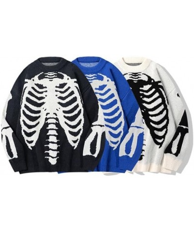 Y2K Sweater Oversized Vintage Knitted Streetwear Acubi Emo Skull Pullover Grunge Indie Tops Clothes Preppy Knitwear White $26...