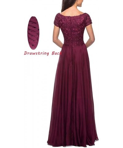 Mother of The Bride Dress Short Sleeves Laces Chiffon A Line Long Formal Evening Gown Party Dress GQ18 Lilac $33.18 Dresses