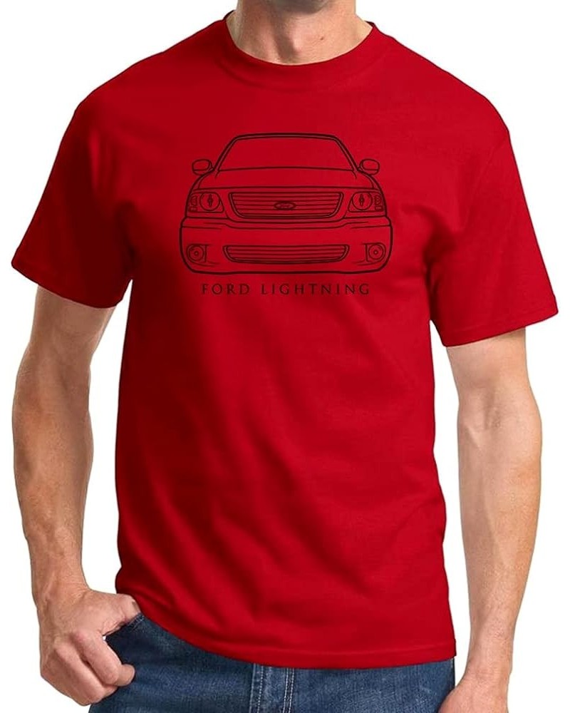 1999-04 Ford SVT Lightning F150 Truck Front End Design Classic Print Tshirt Red - Black $10.00 T-Shirts