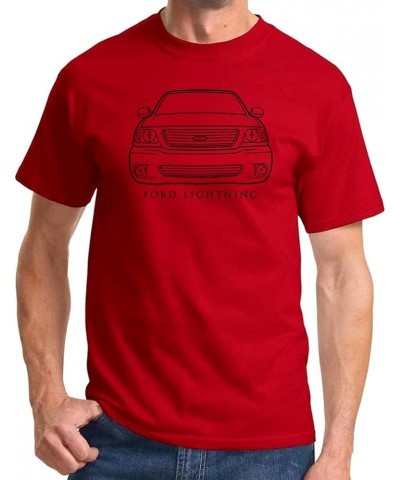 1999-04 Ford SVT Lightning F150 Truck Front End Design Classic Print Tshirt Red - Black $10.00 T-Shirts