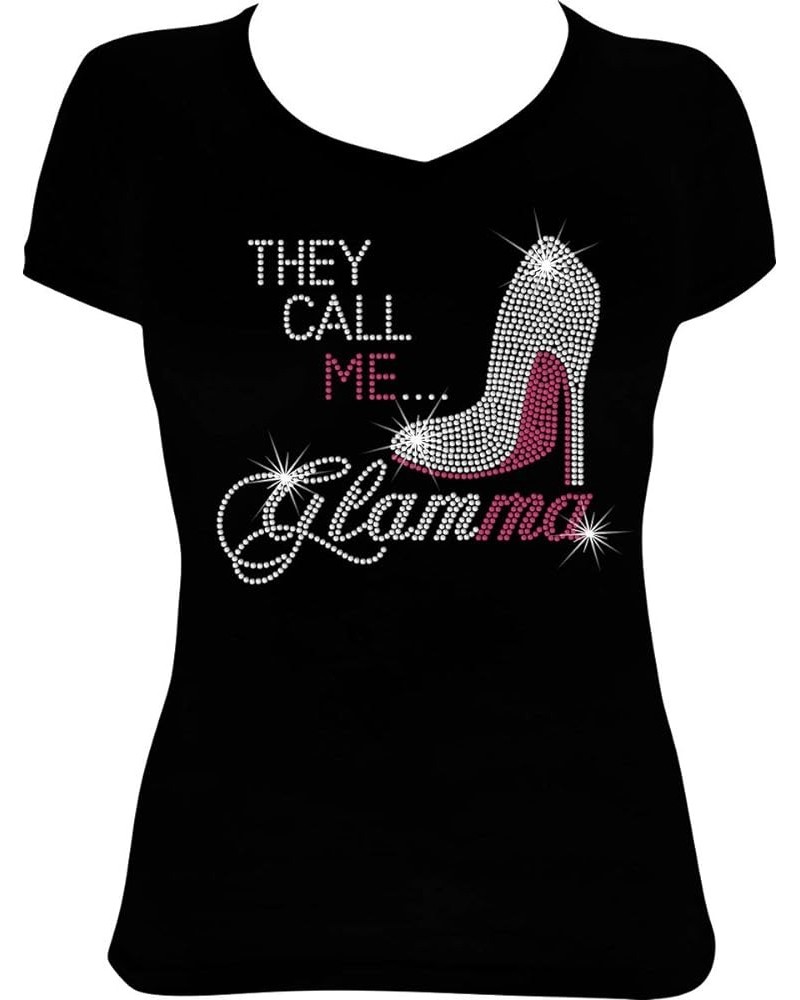 They Call Me Glamma Bling Rhinestone Shirt (XXXX-Large, Red) Small Hot Pink $23.39 T-Shirts