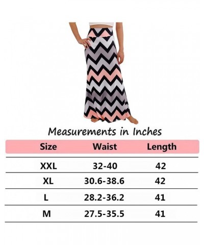 Novias Women Fashion Multicolored Print High Waist Maxi Skirt Long Skirt Wave $13.20 Skirts