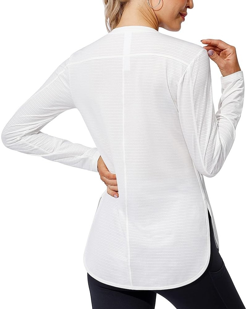 Women Long Sleeve UV Shirts Quick Dry Moisture Wicking Hiking Shirts Workout Tops for Women White $13.20 Hoodies & Sweatshirts