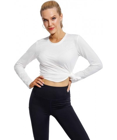 Women Long Sleeve UV Shirts Quick Dry Moisture Wicking Hiking Shirts Workout Tops for Women White $13.20 Hoodies & Sweatshirts