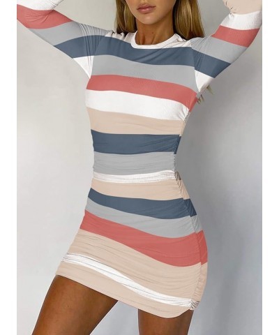 Womens Ribbed Scoop Neck Sleeveless Tank Dresses Basic Bodycon Mini Dress C Multicolor $16.80 Dresses