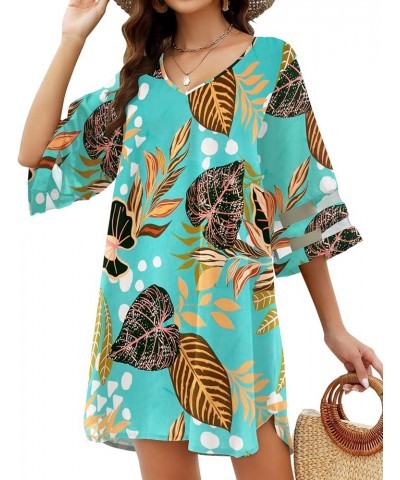 Women's Swimsuit Coverup Bathing Suit Cover Ups V Neck Summer Bikini Casual Loose Beach Dress Floral4 $14.49 Dresses