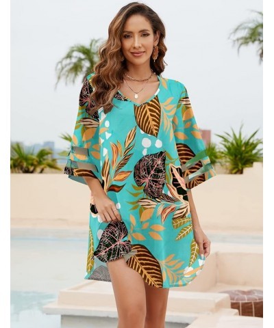 Women's Swimsuit Coverup Bathing Suit Cover Ups V Neck Summer Bikini Casual Loose Beach Dress Floral4 $14.49 Dresses