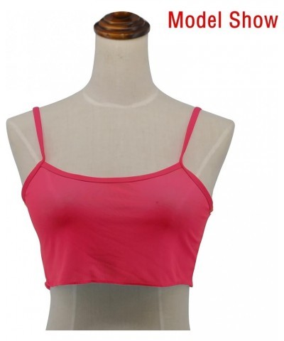 Sheer Tank Tops for Women See Through Stretch Crop Top Summer Sleeveless Strap Mesh Cami Top Red $9.20 Tanks