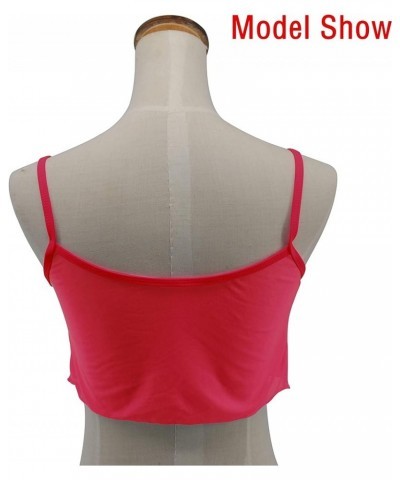 Sheer Tank Tops for Women See Through Stretch Crop Top Summer Sleeveless Strap Mesh Cami Top Red $9.20 Tanks