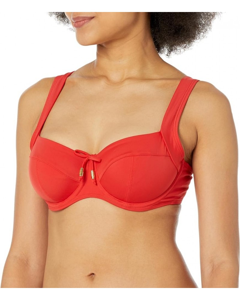 Anya Riva Full Cup Balconnet Underwire Bikini (SW1302)- Black Fiery Red $16.29 Swimsuits