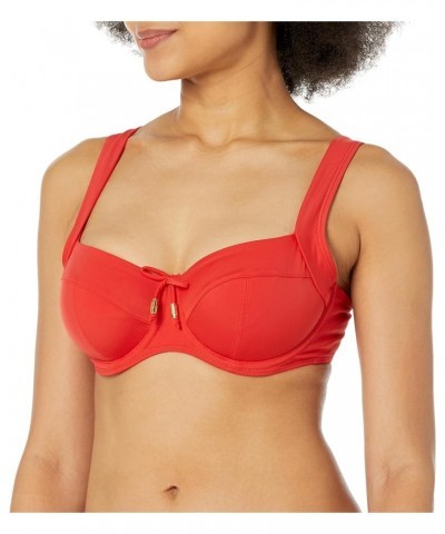 Anya Riva Full Cup Balconnet Underwire Bikini (SW1302)- Black Fiery Red $16.29 Swimsuits