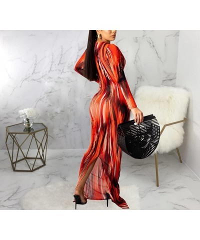 Women's Bodycon Ribbed Long Dresses Deep V Neck Long Sleeves Club Night Party Sweater Dress 10641 $22.03 Dresses