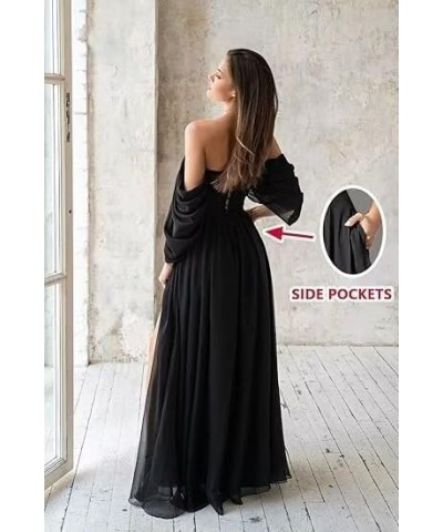 Women's Sweetheart Bridesmaid Dresses with Slit Pleated A Line Formal Evening Dress with Pockets Silver $30.97 Dresses