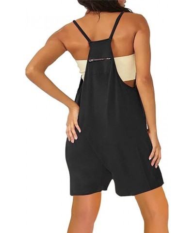 Short Summer Rompers for Women 2024 Loose Sleeveless Shorts Jumpsuit Spaghetti Strap Overall Shorts Casual Romper Black $5.03...