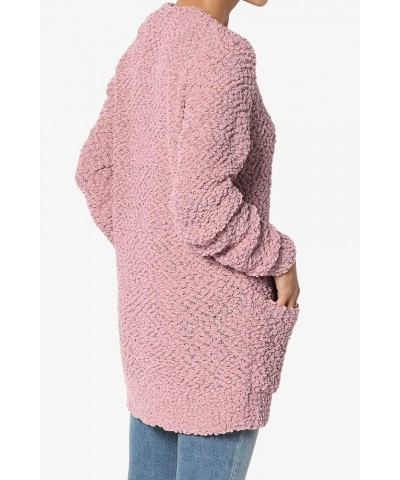 Women's S~3X Cozy Button Down V-Neck Teddy Knit Sweater Cardigan w/Pockets Light Rose $18.33 Sweaters