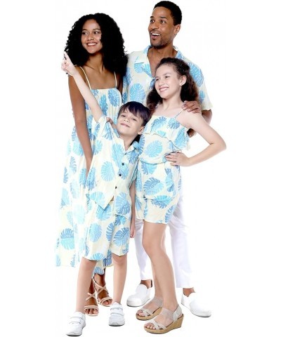 Matchable Family Hawaiian Luau Men Women Girl Boy Clothes in Pacific Palm Cream Women Women Tank Top $11.00 Tops