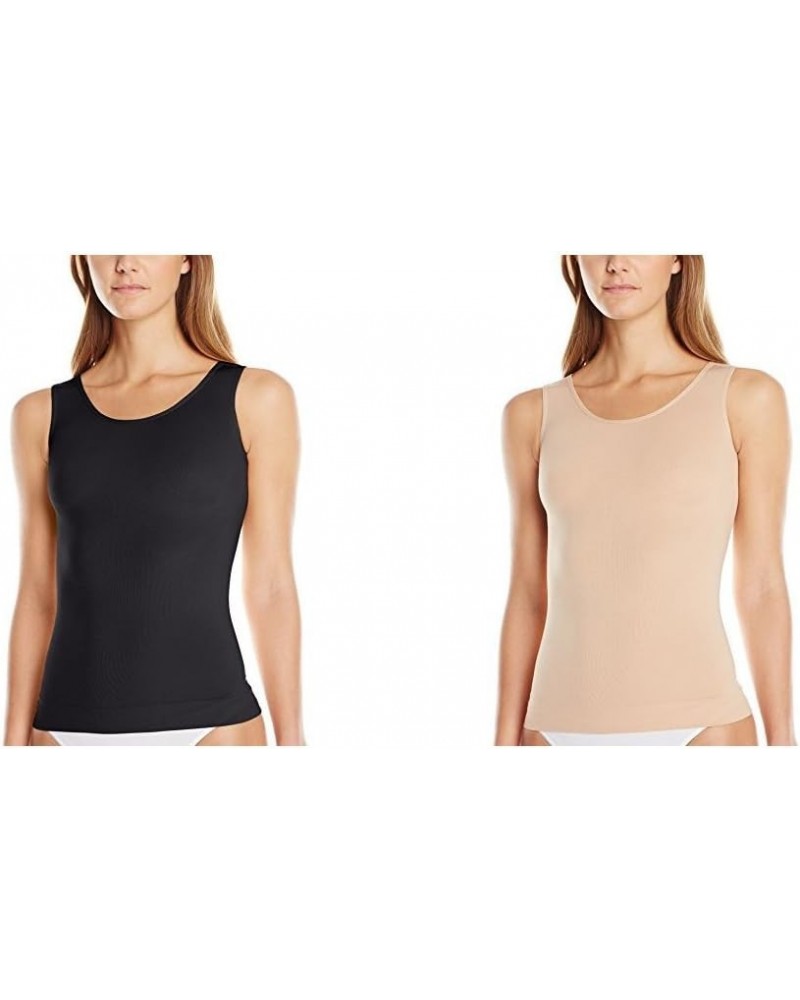 Women's Comfortably Smooth Spin Tank 17672 2 Vass Latte/Black Sable $9.66 Tanks