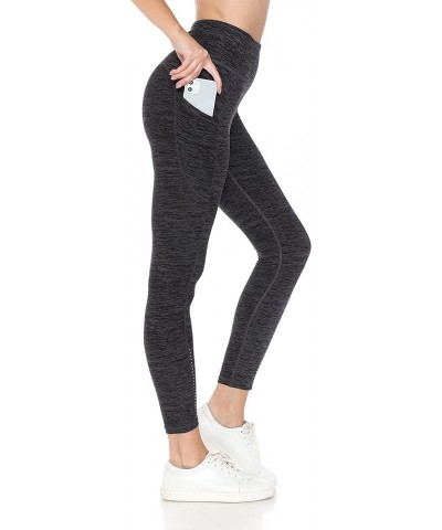 Women's High Waisted Reflective Yoga Pants with Pockets Athletic Leggings Space Dye Charcoal $11.12 Activewear