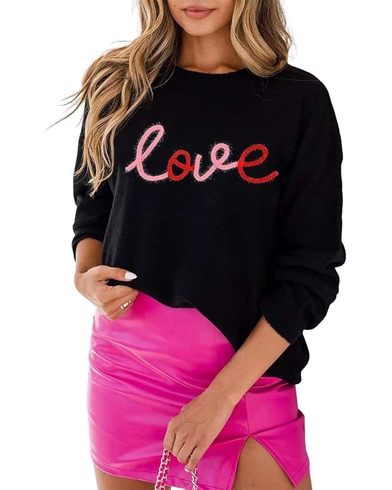 Women 2024 Casual Holiday Sweaters Long Sleeve Round Neck Cable Knit Pullover Sweatshirt Tops A-vdblack02 $15.97 Sweaters