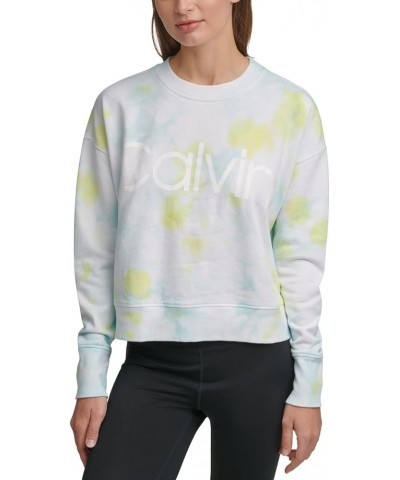 Women's Logo French Terry Tie Dye Sweatshirt Kensington Lime Zest $31.49 Activewear