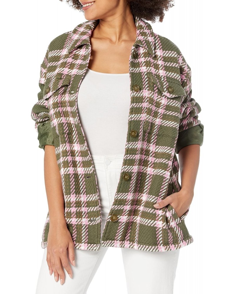 Womens Cloud Weave Shirt Jacket, Faded Olive Halo Plaid, Small US $75.00 Jackets