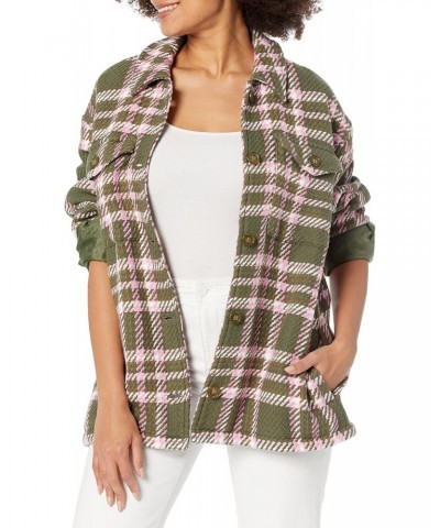 Womens Cloud Weave Shirt Jacket, Faded Olive Halo Plaid, Small US $75.00 Jackets