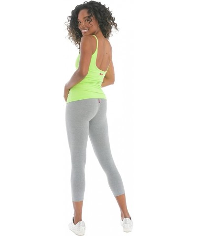 Women's Flat Waist Performance Capri Legging Style SUP04 Heather $20.25 Activewear