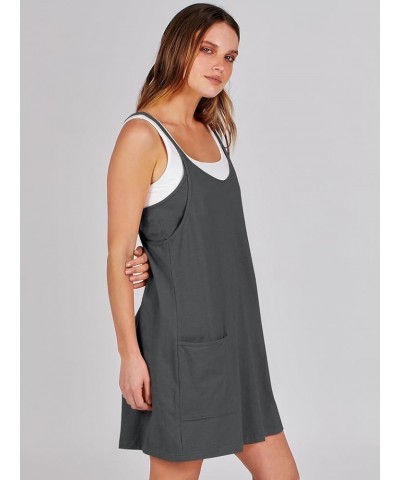 Women 2024 Summer Mini Dress Casual Sleeveless Built in Shapewear Short Sundress Tennis Athletic Onesie Dark Gray $15.75 Acti...