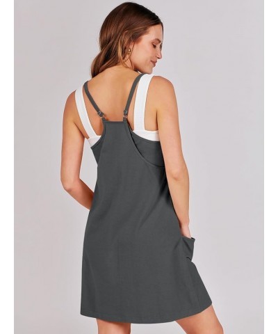 Women 2024 Summer Mini Dress Casual Sleeveless Built in Shapewear Short Sundress Tennis Athletic Onesie Dark Gray $15.75 Acti...