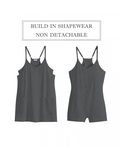 Women 2024 Summer Mini Dress Casual Sleeveless Built in Shapewear Short Sundress Tennis Athletic Onesie Dark Gray $15.75 Acti...