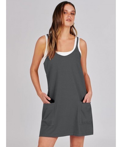 Women 2024 Summer Mini Dress Casual Sleeveless Built in Shapewear Short Sundress Tennis Athletic Onesie Dark Gray $15.75 Acti...