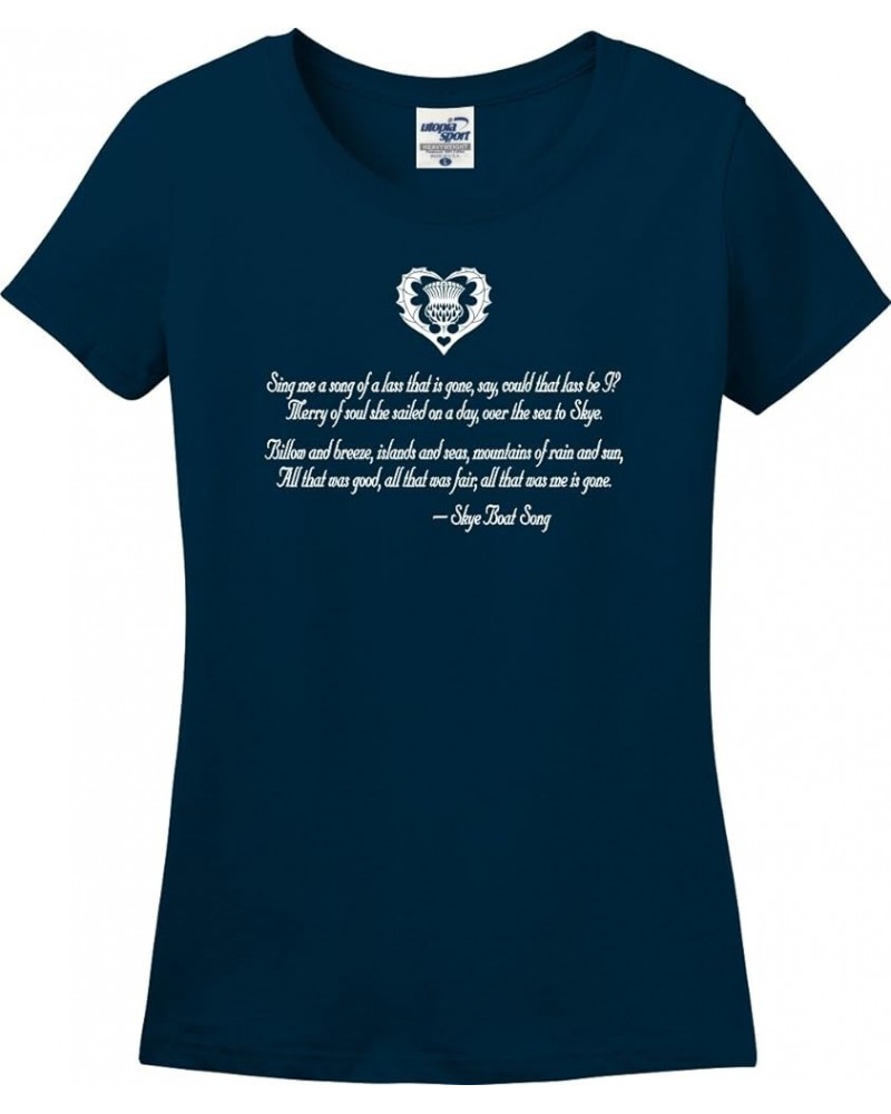 Clan Fraser Lallybroch Scotland Missy Fit Ladies T-Shirt (S-3X) True Navy $12.00 T-Shirts