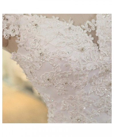 2021 Women's Off The Shoulder Lace Mermaid Wedding Dresses with Train Bridal Ball Gown for Bride Plus Size Ivory $12.08 Dresses