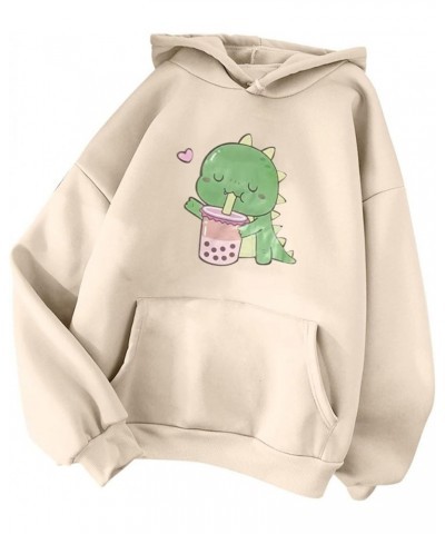 Womens Long Sleeve Hoodies Cute Frog Sweatshirts Kawaii Mushroom Hoodie For Teen Girls Hoodies Fall Tops Pullovers A-beige $1...