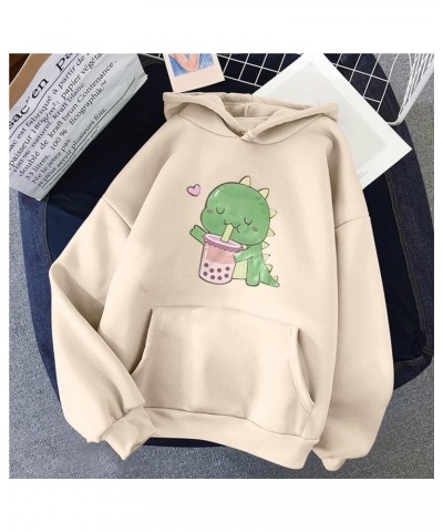 Womens Long Sleeve Hoodies Cute Frog Sweatshirts Kawaii Mushroom Hoodie For Teen Girls Hoodies Fall Tops Pullovers A-beige $1...