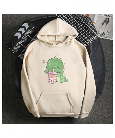 Womens Long Sleeve Hoodies Cute Frog Sweatshirts Kawaii Mushroom Hoodie For Teen Girls Hoodies Fall Tops Pullovers A-beige $1...