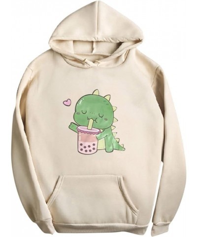 Womens Long Sleeve Hoodies Cute Frog Sweatshirts Kawaii Mushroom Hoodie For Teen Girls Hoodies Fall Tops Pullovers A-beige $1...