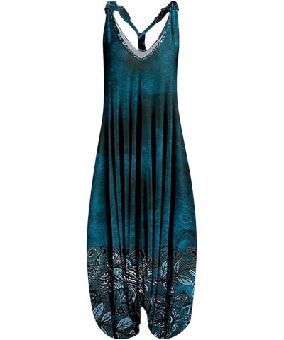 Jumpsuits For Women Plus Size Summer Overalls Womens Rompers And Jumpsuits Baggy Loose Boho Printed 2023 Jumpsuit 05-blue $15...