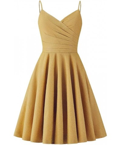 Short Prom Dress Womens Dresses Glitter Homecoming Dresses for Teens Formal Midi Cocktail Dress Gold $32.64 Dresses