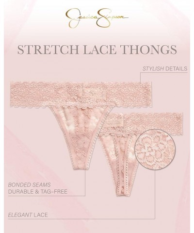 Women's Underwear - 10 Pack Stretch Microfiber Lace Thong Panties (S-XL) Rose Smoke/Black/Raindrops $18.19 Lingerie