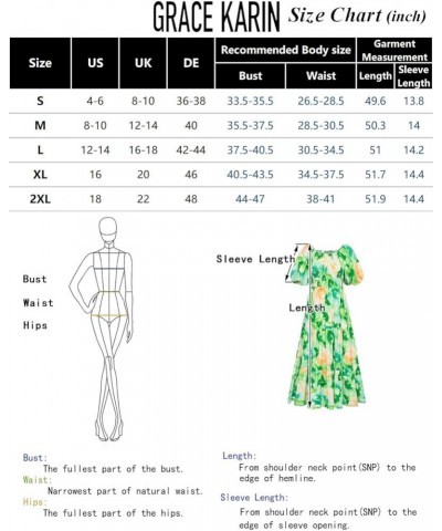 Women Floral Aline Dress 2024 Casual Crew Neck Puff Sleeve Smocked Maxi Dress Green Flower $18.90 Dresses